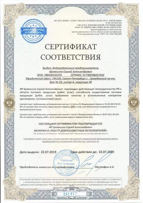 Реестр добросовестных исполнителей в Чебоксар